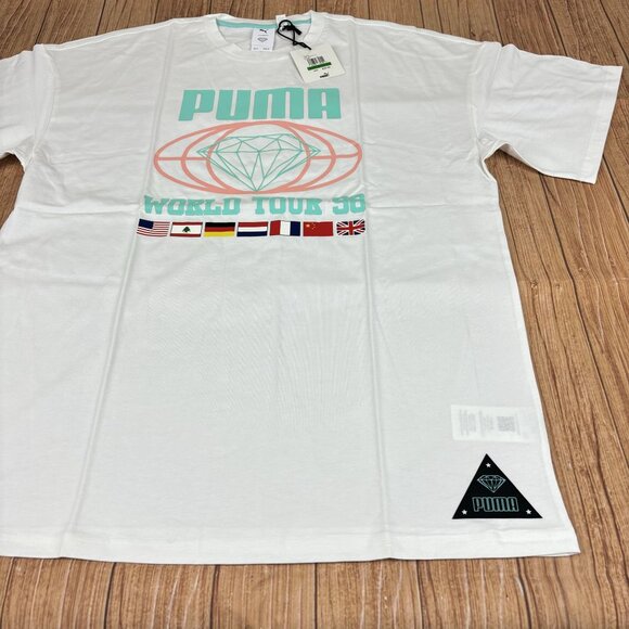 PUMA X DIAMOND  Mens T-Shirt - White - Size L - Picture 6 of 12